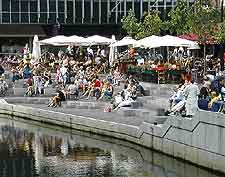 Waterfront cafes in the city