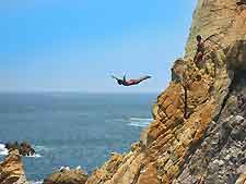 Photo showing the famous Quebrada cliff diving