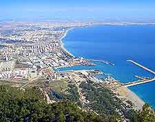 Aerial photo showing the coastline of Antalya, Turkey
