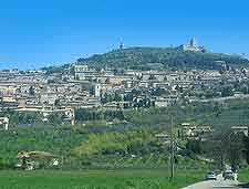 Skyline image of the town and hillside