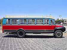 Local historic bus, transporting visitors around the resort