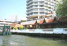 Waterfront dining next to the Chao Phraya River