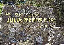 Julia Pfeiffer Burns State Park signpost photo