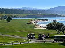 Photo of the Pebble Beach Golf Links and surrounding scenery