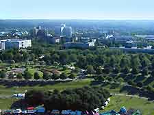 Aerial picture of the Rheinaue Park (Freizeitpark Rheinaue)