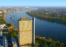 Aerial photo of Bonn and the River Rhine