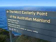 Photograph of the 'Easterly Point' signpost at Cape Byron