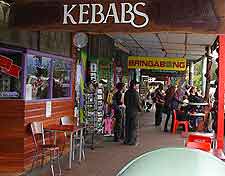 View of shops and local takeaways