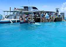 View of the Marine World platform situated just above the coral reefs