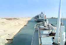 Picture showing the famous Suez Canal