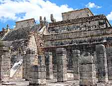 Closer image of the Chichen Itza remains