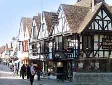 Photo of shops and restaurants in Canterbury city centre