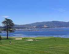View of famous Pebble Beach links golf course