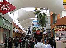 View of shoppers in the city centre