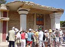 Photo of tourists visiting the Knossos site