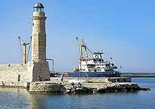 Coastal image, showing the Rethymnon lighthouse