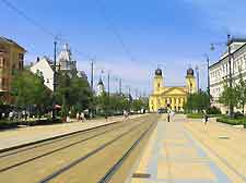 Picture of central tram lines, passing the Great Church
