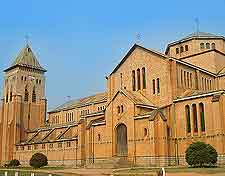 Close-up picture of the Kisantu Catholic Cathedral (Catholic Cathedral of the Jesuit Mission of Kisantu)