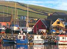 Photo of the town's busy harbour