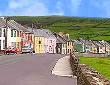 Picture of colourful houses lining one of the town's main streets