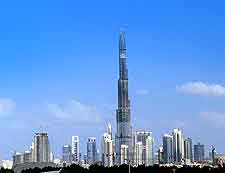 Skyline photo, showing the towering Burj Dubai skyscraper