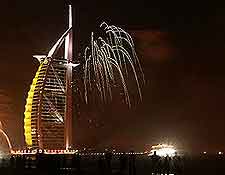 Further picture of the Burj Al Arab and seasonal fireworks