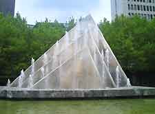 Photo of the modern fountain in the city centre