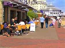 View of the promenade, cafes and gift shops