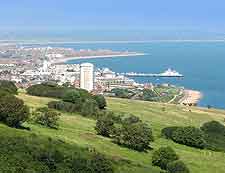 Aerial view of the coastline