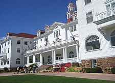 Close-up photograph of the Stanley Hotel
