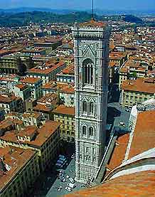 View over Florence showing the Bell Tower
