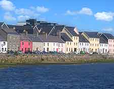 Waterfront photo showing colourful architecture