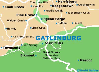 Small Gatlinburg Map