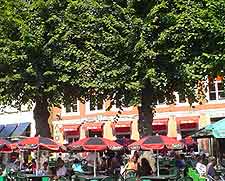 Picture of cafe tables in the summer