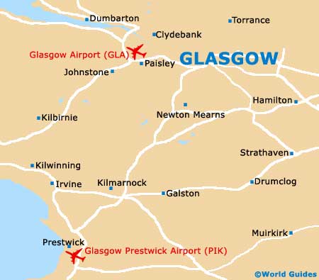 Glasgow lanark scotland map