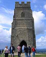 Close-up photo of the Tor's roofless Church of St. Michael