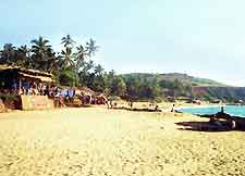 View of Anjouna Beach in the North Goa District