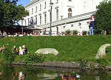 View of canal banks in the summer