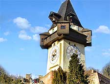 Photograph of the city's famous Uhrturm (Watchtower)