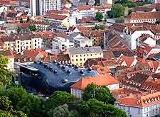 Photo of the city showing the Kunsthaus