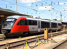 Photo of train arriving in the city