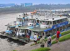 Picture of departing cruise boats