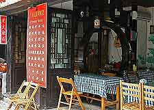 Al fresco tables picture, taken on a sunny summer's day