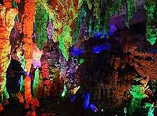 Image of illuminated Reed Flute Cave (Ludi Yan)
