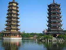 Image of the iconic Sun and Moon Pagodas