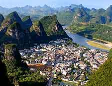 Aerial picture of Yangshuo