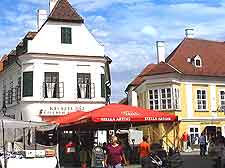 View of central market and shops