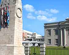Picture of the War Memorial Cenotaph and the Bermuda Cabinet Building