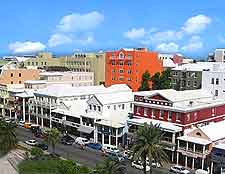 Picture of shops and restaurants lining Front Street