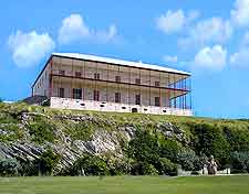 Close-up photo of the elegant Bermuda Maritime Museum (BMM)